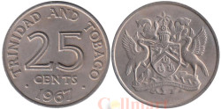 Тринидад и Тобаго. 25 центов 1967 год. Герб.