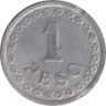  Парагвай. 1 песо 1938 год. Герб. 