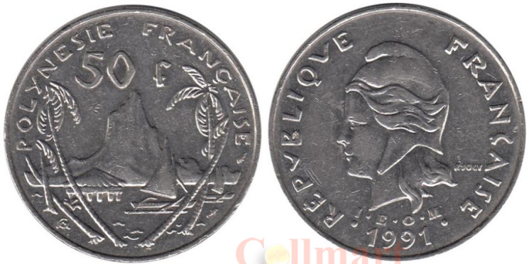  Французская Полинезия. 50 франков 1991 год. 