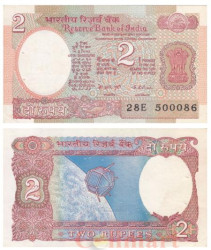 Бона. Индия 2 рупии 1975-1996 год. Колонна Ашока. (Пресс-AU)