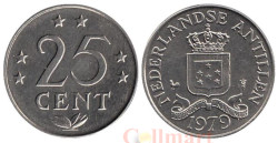 Нидерландские Антильские острова. 25 центов 1979 год. Герб.