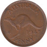  Австралия. 1 пенни 1947 год. Без точки. 