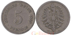 Германская империя. 5 пфеннигов 1889 год. (A)