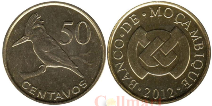  Мозамбик. 50 сентаво 2012 год. Гигантский зимородок. 