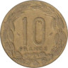  Центральная Африка (BEAC). 10 франков 1984 год. Африканские антилопы. 