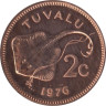  Тувалу. 2 цента 1976 год. Электрический скат. 