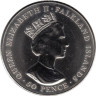  Фолклендские острова. 50 пенсов 2001 год. 75 лет королеве Елизавете II. 