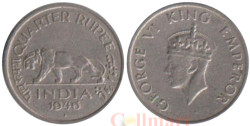 Индия (Британская). 1/4 рупии 1946 год. Тигр. (♦ - Бомбей) 