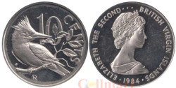 Британские Виргинские острова. 10 центов 1984 год. Зимородок.
