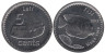  Фиджи. 5 центов 2012 год. Рыба-кролик. 