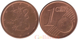Финляндия. 1 евроцент 2004 год. Геральдический лев.