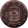  Латвия. 1 евроцент 2014 год. 