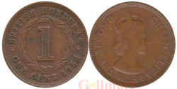 Британский Гондурас. 1 цент 1954 год. Елизавета II.