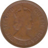 Британский Гондурас. 1 цент 1954 год. Елизавета II. 