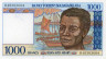  Бона. Мадагаскар 1000 франков (200 ариари) 1994 год. Молодой мужчина. (XF) 
