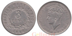 Британская Западная Африка. 3 пенса 1940 год. Георг VI. (N)