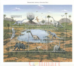 Малый лист. Доминика. Доисторические животные 1999.