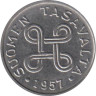  Финляндия. 1 марка 1957 год. Квадрат с петлями. 