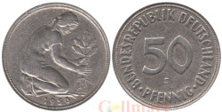 Германия (ФРГ). 50 пфеннигов 1950 год. Женщина, сажающая росток дуба. (J)