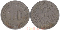 Германская империя. 10 пфеннигов 1890 год. (A)