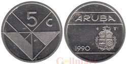 Аруба. 5 центов 1990 год.