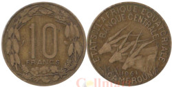 Экваториальная Африка. Камерун. 10 франков 1961 год. Африканские антилопы.