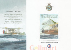 Почтовый блок. Гибралтар. 90-летие Королевских военно-воздушных сил.