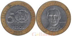 Доминиканская Республика. 5 песо 2002 год. Франциско дель Росарио.