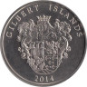  Кирибати. Острова Гилберта. 1 доллар 2014 год. Парусник Тринидад. 
