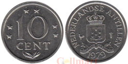 Нидерландские Антильские острова. 10 центов 1979 год. Герб.