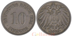 Германская империя. 10 пфеннигов 1905 год. (F)