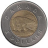  Канада. 2 доллара 2011 год. Белый медведь. 