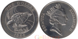 Бермудские острова. 1 доллар 1986 год. 25 лет Всемирному фонду дикой природы.