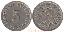 Германская империя. 5 пфеннигов 1911 год. (A)