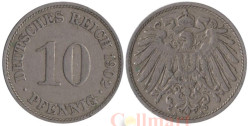 Германская империя. 10 пфеннигов 1902 год. (A)