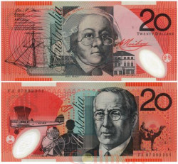 Бона. Австралия 20 долларов 2002-2008 год. Мэри Рейби. Джон Флинн. (XF)
