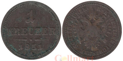 Австрия. 1 крейцер 1851 год. Герб. (A)