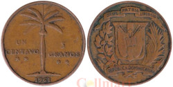 Доминиканская Республика. 1 сентаво 1961 год. Пальма.