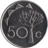  Намибия. 50 центов 2010 год. Колчанное дерево. 