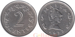 Мальта. 2 цента 1972 год. Пентесилея - царица амазонок.