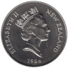  Новая Зеландия. 1 доллар 1986 год. Попугай Какапо (совиный попугай). 
