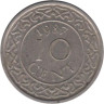  Суринам. 10 центов 1987 год. Герб. 