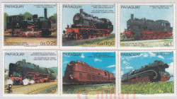 Набор марок. Парагвай. 150 лет немецким железным дорогам. 6 марок.