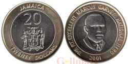 Ямайка. 20 долларов 2001 год. Маркус Гарви - национальный герой.