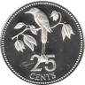  Белиз. 25 центов 1975 год. Синешапочный момот. 