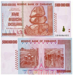 Бона. Зимбабве 5000000000 долларов 2008 год. Скалы Чиремба. (Пресс)