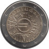  Португалия. 2 евро 2012 год. 10 лет наличному обращению евро. 