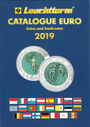 Каталог монет и банкнот евро, 2019 год выпуска. Производство Германия, "Leuchtturm".