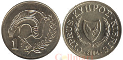 Кипр. 1 цент 2004 год. Стилизованная птица.