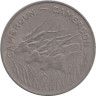  Камерун. 100 франков 1975 год. Антилопы (Западные канны). 